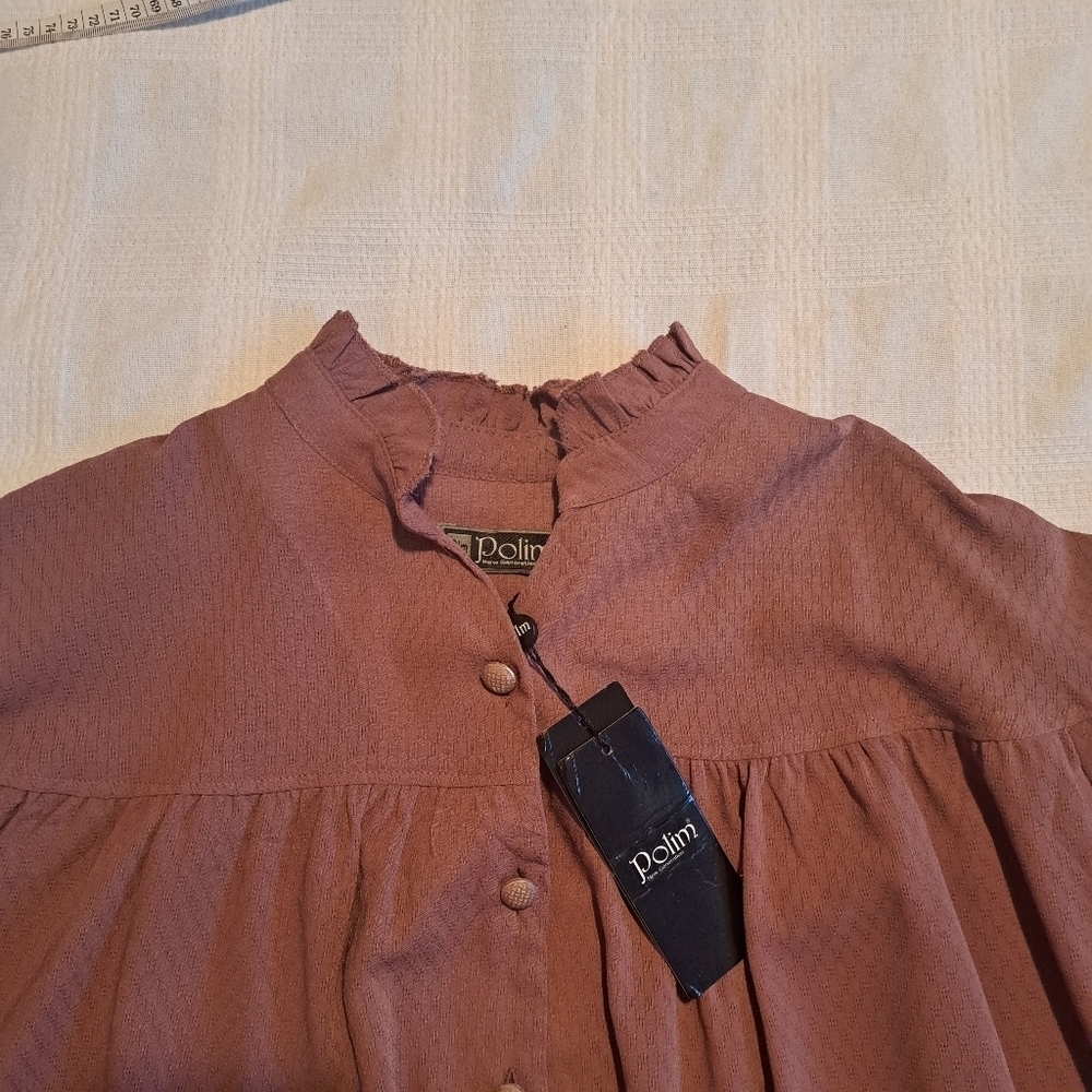 Polim women's size 38 or medium US dark dusty rose blouse, New - Picture 2 of 8